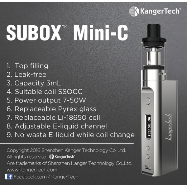 Kanger SUBOX Mini-C 50W + SUBTANK MINI-C TANK Starter Kit
