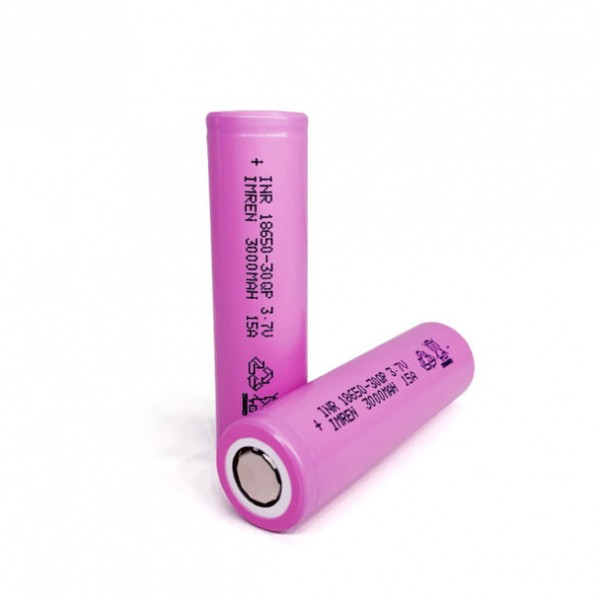 Imren IMR 18650 30QP 3000mAh 15A 3.7v Pink Battery Flat-Top - 1 Pack