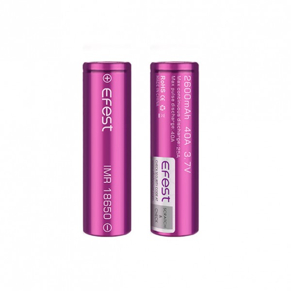 Efest 18650 2600mAh 40A IMR Battery (Pack of 2)