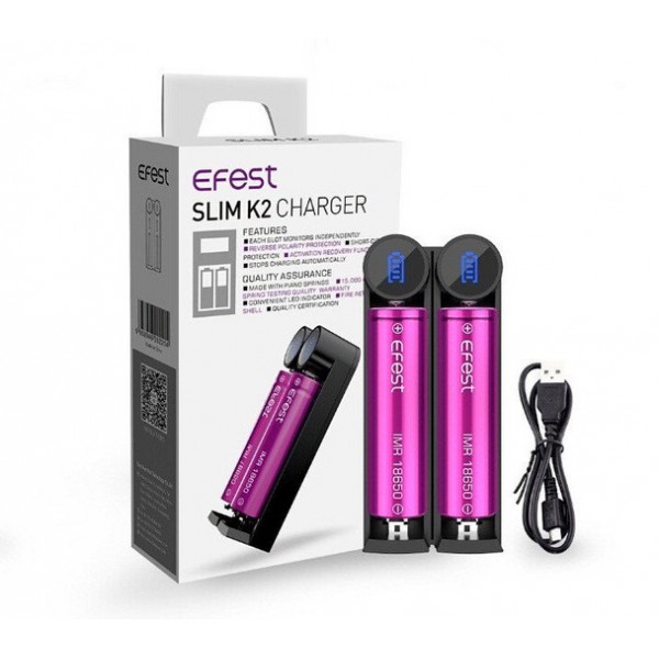 Efest SLIM K2 Intelligent LED Battery Charger - 2 Bay